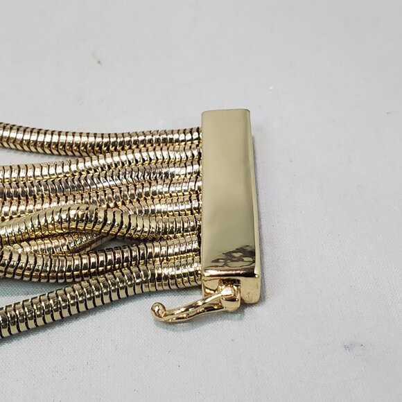 Cache gold snake chain 8 strand bracelet - Picture 5 of 8